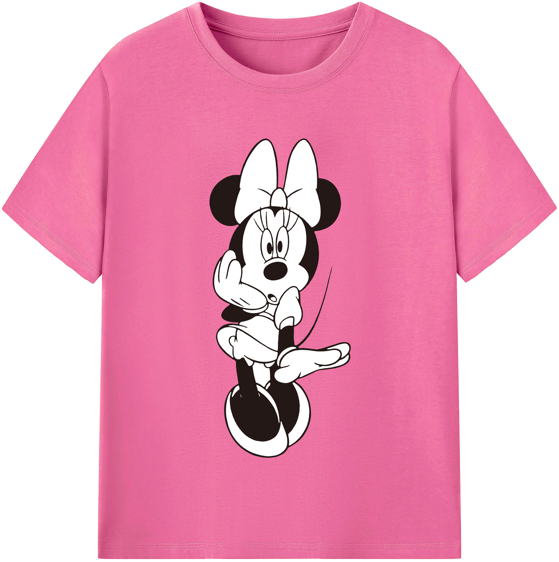 （画像用） ミッキーマウス Mickey Mouse レディースカジュアルプリントTシャツ（綿100％）